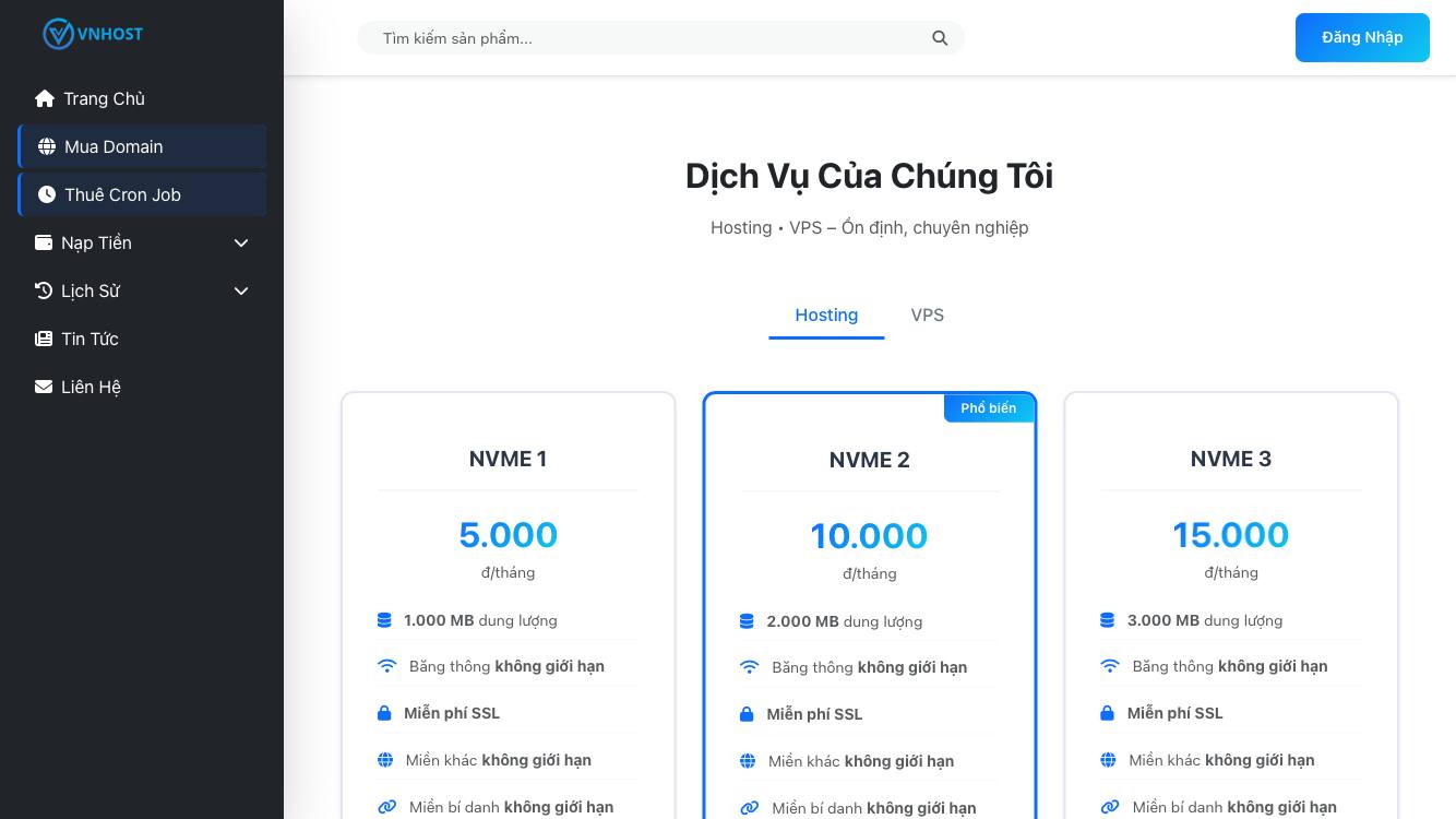 Mã nguồn bán hosting,vps,domain,cron job auto